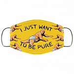 Funny Danny Film Meme Devito Mask I Just Want To Be Pure Movie Quote Washable Reusable Custom - Printed Cloth Face Mask Cover, Athletic Gold, Cloth Face Cover