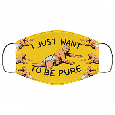 Funny Danny Film Meme Devito Mask I Just Want To Be Pure Movie Quote Washable Reusable Custom - Printed Cloth Face Mask Cover, Athletic Gold, Cloth Face Cover