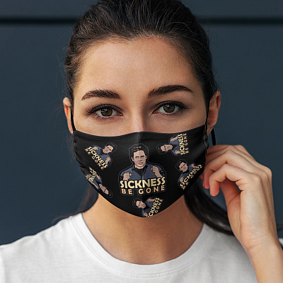 Alternative view of Sickness Be Gone Washable Reusable Custom Printed Cloth Face Mask Cover - Dennis Reynolds Mask