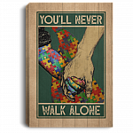 You Will Never Walk Alone Puzzle Framed Canvas Print - Unframed Poster - Autism Canvas Art, White, 0.75'' Framed Canvas You Will Never Walk Alone Puzzle Framed Canvas Print - Unframed Poster - Autism Canvas Art, White, 0.75'' Framed Canvas