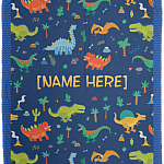 Personalized Kid Name Dinasour Fleece Blanket - Premium Sherpa Blanket - Woven Blanket, White, Cozy Plush Fleece Blanket - 50x60