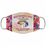 September Girl My Personality Depends on Me Washable Reusable Custom - Printed Cloth Face Mask Cover, White, Cloth Face Cover