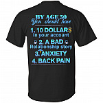 By Age 50 You Should Have Funny Ages Print On Back T-Shirt - Plain Front Shirt, Black, Unisex T-Shirt