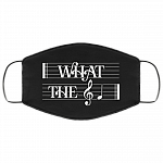 What The F Musical Note Washable Reusable Custom - Funny What The Fuc-k Printed Cloth Face Mask Cover, Black, Cloth Face Cover