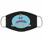 Existence is Pain - Rick And Morty Washable Reusable Custom - Printed Cloth Face Mask Cover, Black, Cloth Face Cover