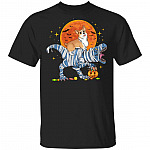 Corgi Riding Dinosaur Halloween Funny T-Shirt - Love Corgi And Dinosaur Shirt, Black, Unisex T-Shirt