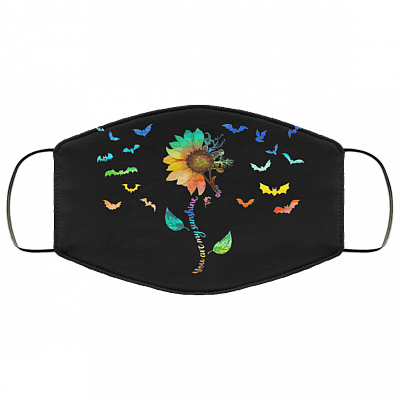You Are My Sunshine Skellington Washable Reusable Custom Printed Cloth Face Mask Cover - Nightmare Before Christmas Face Mask, Black, Cloth Face Cover