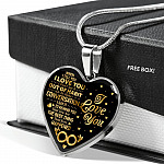 When I Tell You I Don’t Say It Out Of Habit I Love You Heart Pendant Necklace - Necklace For Wife From Husband - Heart Luxury Necklace (Silver)