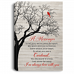 You We're Never Far Apart I'm Always Here With You Cardinal Memorial Gift Framed Canvas Prints - Unframed Poster, White, 0.75'' Framed Canvas