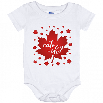 Canadian Cute Eh Baby Onesie - Baby Infant Bodysuit - On The Eh Team Cute Onesie For Newborn, White, Baby Onesie - 12 Month