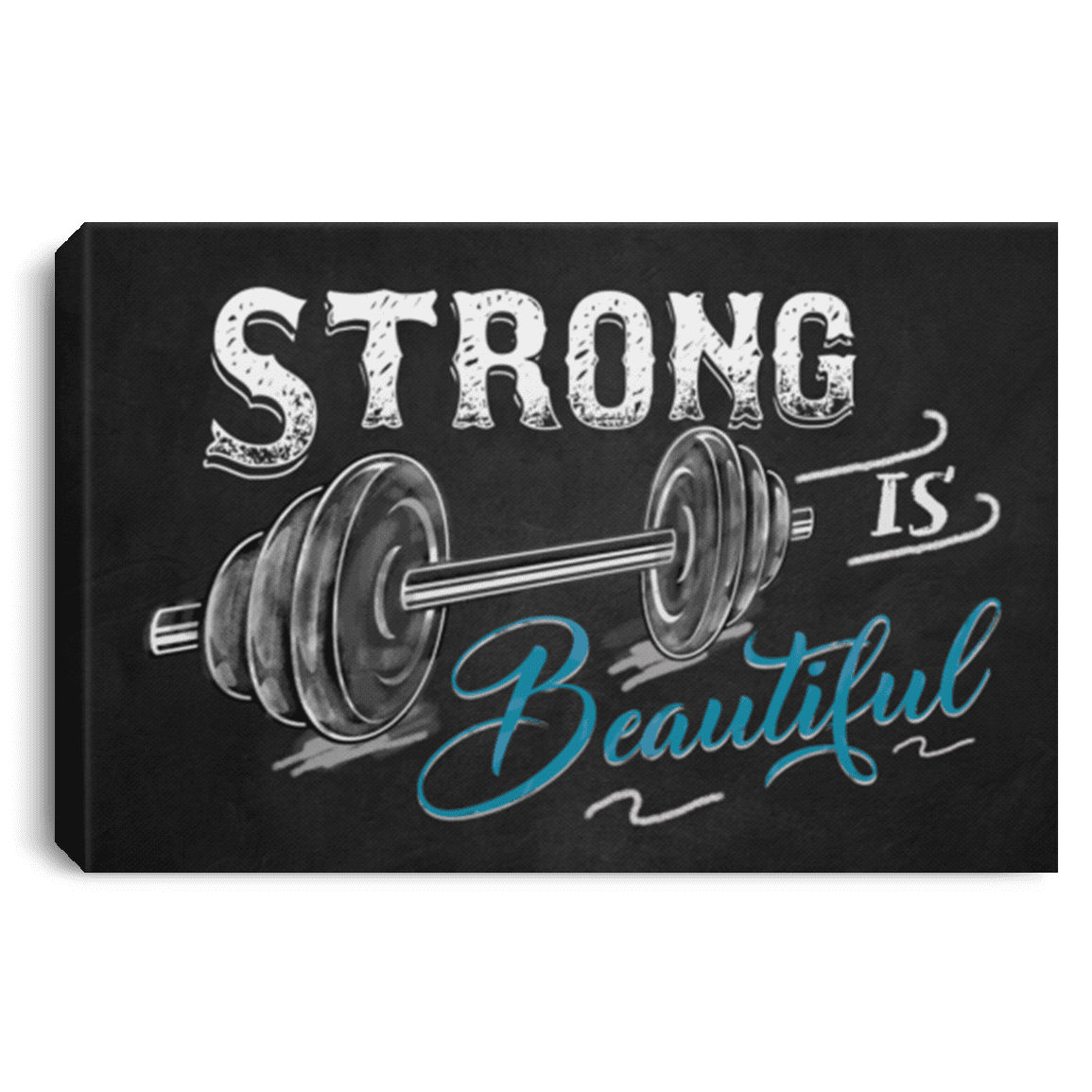 Strong Is Beautiful Home Gym Decor Gallery Wrapped Framed Canvas Prints-Unframed Poster, White, 0.75'' Framed Canvas Strong Is Beautiful Home Gym Decor Gallery Wrapped Framed Canvas Prints-Unframed Poster, White, 0.75'' Framed Canvas