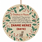 Personalized Christmas in Heaven What They Do They Come to Earth Circle Ceramic Ornament Keepsake, White, Ceramic Circle Ornament Personalized Christmas in Heaven What They Do They Come to Earth Circle Ceramic Ornament Keepsake, White, Ceramic Circle Ornament