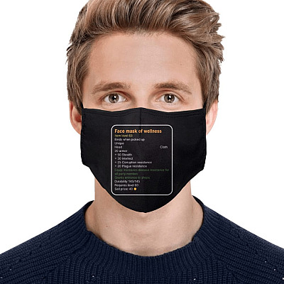 Alternative view of Face Mask of Wellness Item Binds When Picked Up Funny Washable Reusable Custom - Printed Cloth Face Mask Cover