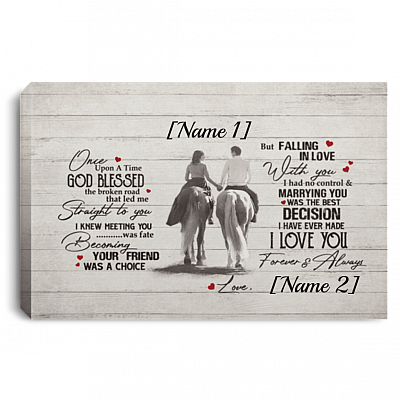 Personalized Once Upon A Time God Blessed The Broken Road That Led Me Straight Framed Canvas - Unframed Poster, White, 0.75'' Framed Canvas