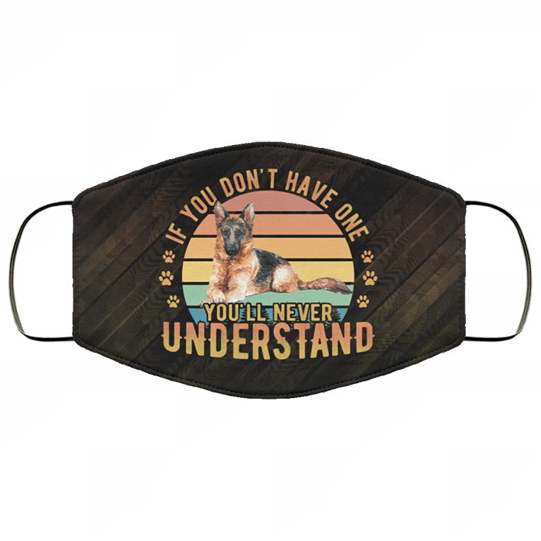 Dog Face Mask - German Shepherd Washable Reusable Custom Printed Cloth Face Mask Cover, Black, Cloth Face Cover
