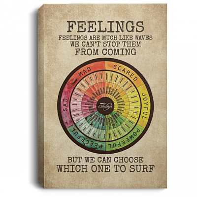 Feelings Are Much Like Waves Jobs Gallery Wrapped Framed Canvas Prints - Unframed Poster - Home Decor Art, White, 0.75'' Framed Canvas