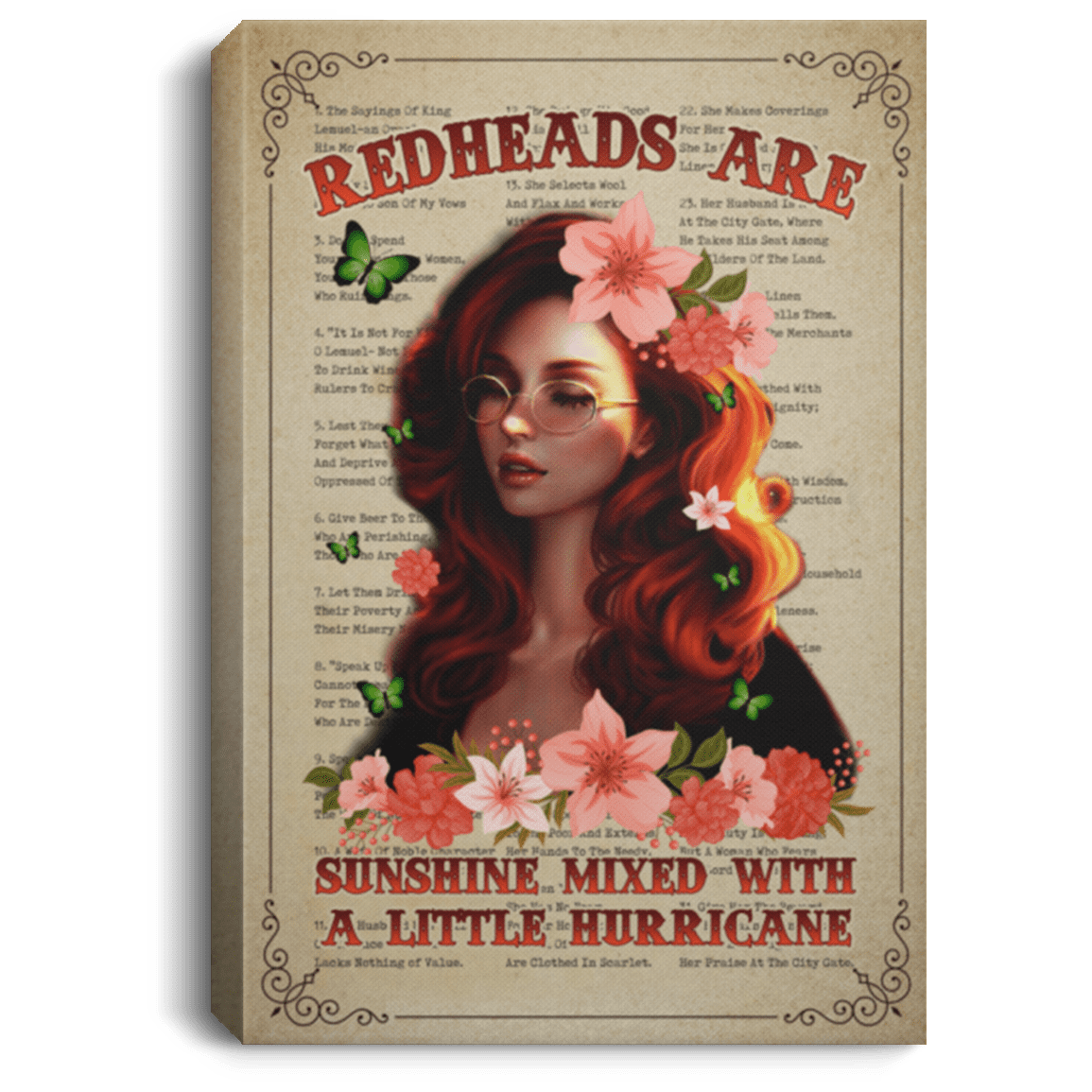 RedHeads Are Sunshine Mixed With A Little Hurricane Gallery Wrapped Framed Canvas Prints-Unframed Poster, White, 0.75'' Framed Canvas RedHeads Are Sunshine Mixed With A Little Hurricane Gallery Wrapped Framed Canvas Prints-Unframed Poster, White, 0.75'' Framed Canvas