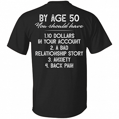 By Age 50 You Should Have Funny Graphic Print On Back T-Shirt - 50th Birthday Funny Shirt, Black, Unisex T-Shirt