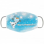 Olaf Quarantined 2020 Washable Reusable Custom - Printed Cloth Face Mask Cover, White, Cloth Face Cover