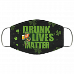 Drunk Lives Matter Funny Leprechaun Drinking Beer Washable Reusable Custom - Printed Cloth Face Mask Cover, Black, Cloth Face Cover