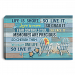 Life Is Short So Live It Love Is Rare So Grab It Framed Canvas Prints - Unframed Poster - Home Decor Wall Art, White, 0.75'' Framed Canvas