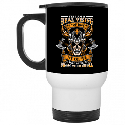 14 oz. White Travel Mug