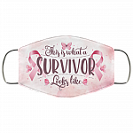 This Is What a Survivor Looks Like Washable Reusable Custom - Printed Cloth Face Mask Cover, White, Cloth Face Cover
