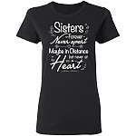 Sisters Never Apart Maybe In Distance But Never At Heart Ladies T-Shirt - Ladies Triblend Dolman Sleeve Shirt, Black, Ladies T-Shirt