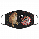 Cheems Virums Bonk Dog Hitting Virus Funny Washable Reusable Custom - Printed Cloth Face Mask Cover, Black, Cloth Face Cover