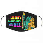 Liberty & Justice For All LGBT Washable Reusable Custom Printed Cloth Face Mask Cover, Black, Cloth Face Cover Liberty & Justice For All LGBT Washable Reusable Custom Printed Cloth Face Mask Cover, Black, Cloth Face Cover