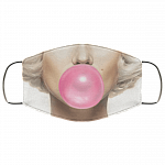 Marilyn Monroe Blowing Pink Bubble Gum Washable Reusable Custom - Marilyn Monroe Lips Cloth Face Mask Cover, White, Cloth Face Cover