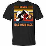 Jiu Jitsu Shirts - Jesus Has Your Back Shirt - Funny Jesus T-shirt, Black, Unisex T-Shirt