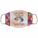July Girl My Personality Depends on Me Washable Reusable Custom - Printed Cloth Face Mask Cover, White, Cloth Face Cover