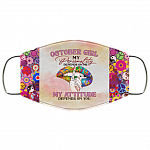 October Girl My Personality Depends on Me Washable Reusable Custom - Printed Cloth Face Mask Cover, White, Cloth Face Cover