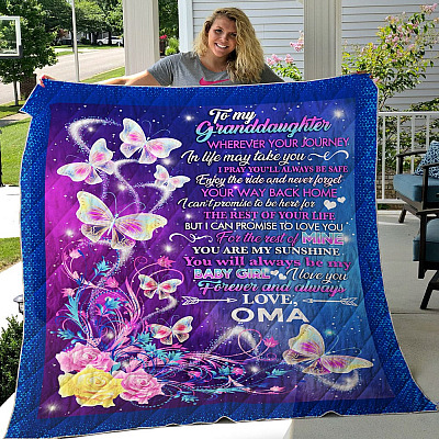 Alternative view of Personalized To My Granddaughter Wherever Your Journey In Life May Take You Fleece Blanket - Mink Sherpa Blanket