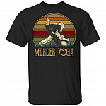 Murder Yoga Jiu-Jitsu Vintage Retro T-Shirt - Funny Brazilian Wrestling Shirt, Black, Unisex T-Shirt