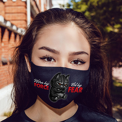 Alternative view of Worn By Force Not By Fear Washable Reusable Printed Cloth Face Mask Cover