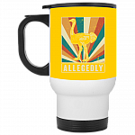 Allegedly Mug, Athletic Gold, 14 oz. White Travel Mug
