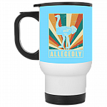Allegedly Mug, Columbia Blue, 14 oz. White Travel Mug