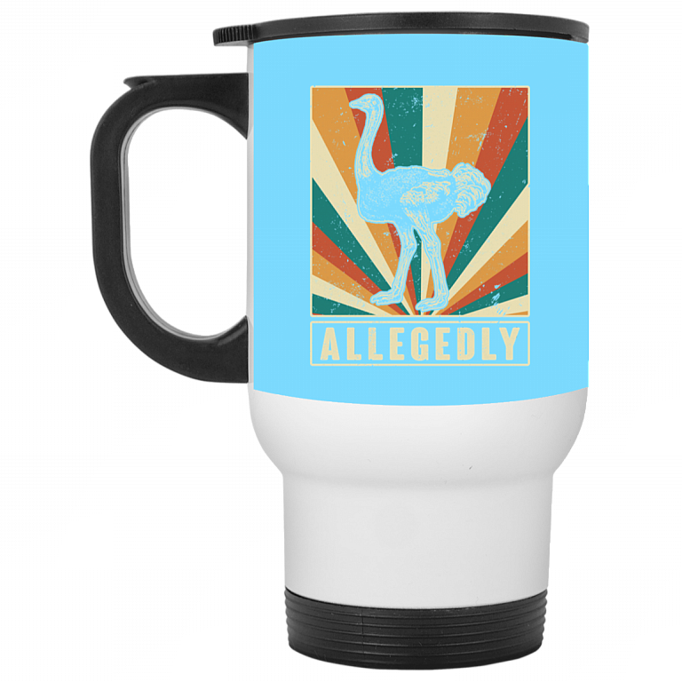 Allegedly Mug, Columbia Blue, 14 oz. White Travel Mug