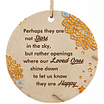 Stars In The Sky Memorial Christmas Ornament Keepsake - Holiday Flat Circle Porcelain Ceramic Ornament, White, Circle Ornament Stars In The Sky Memorial Christmas Ornament Keepsake - Holiday Flat Circle Porcelain Ceramic Ornament, White, Circle Ornament