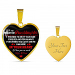 To My Beloved Granddaughter I Promise To Be By Your Side Forever And For Always I Love You Heart Pendant Necklace - Heart Luxury Necklace (Gold Plated)