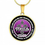 To My Daughter Love Dad Circle Pendant Necklace - Daughter Necklace Cross Necklace - Daughter Gift From Dad - Circle Luxury Necklace (Gold Plated)