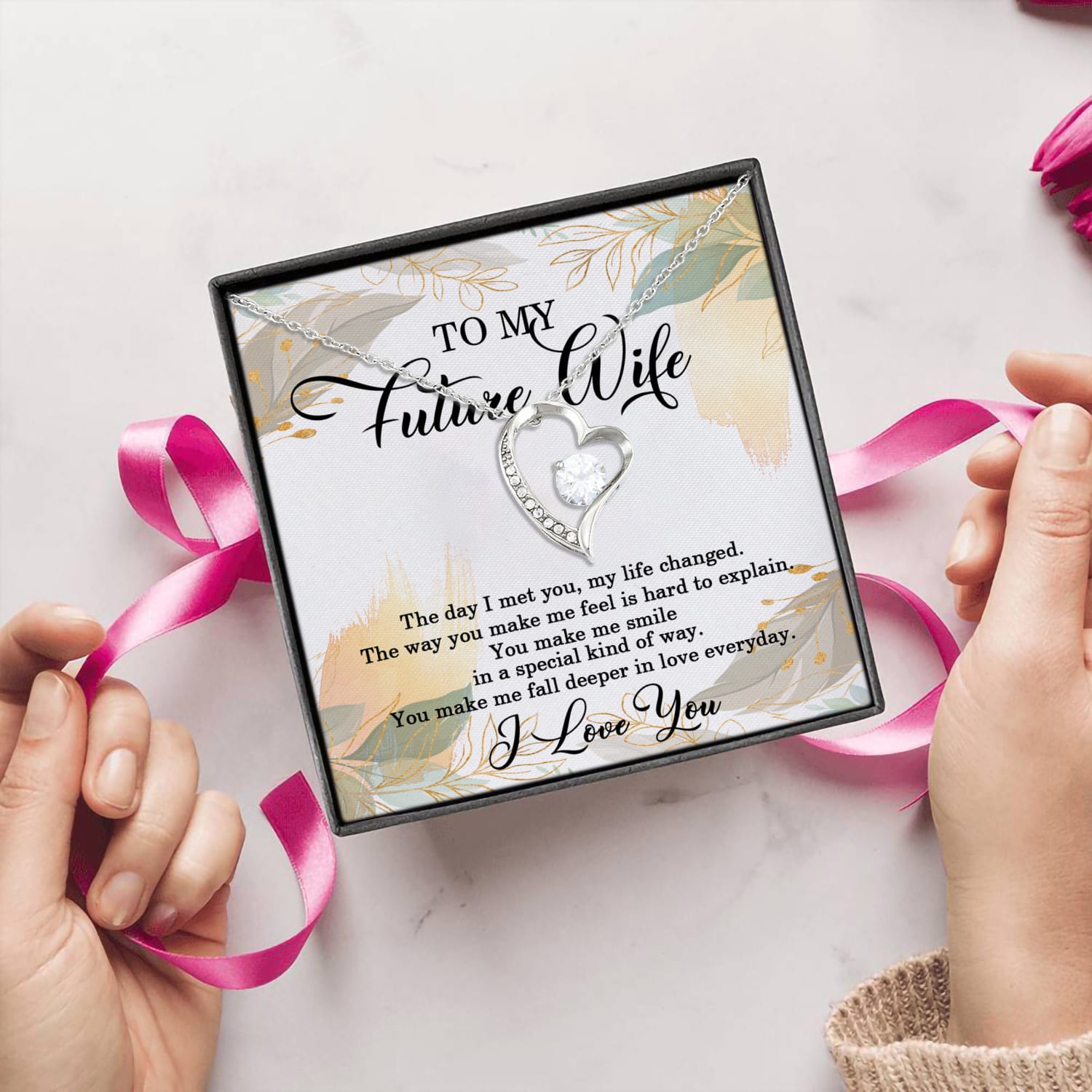 13O.Future Wife(3) Forever Love Necklace (Silver) 5