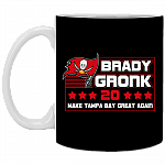 Brady Gronk 20 Make Tampa Bay Great Again Coffee Mug – Beer Stein – Water Bottle, Black, 11 oz. White Mug