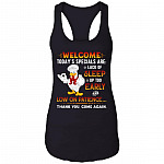 Welcome Today's Specials Are Lack of Sleep up Too Early Funny Cotton Tank Top Tee - Ladies Racerback Tank, Black, Ladies Racerback Tank