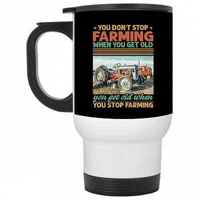14 oz. White Travel Mug