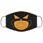 Pumpkin With Mask Jack O' Lantern Washable Reusable Custom Printed Cloth Face Mask Cover Halloween Face Mask, Black, Cloth Face Cover – Medium/Large
