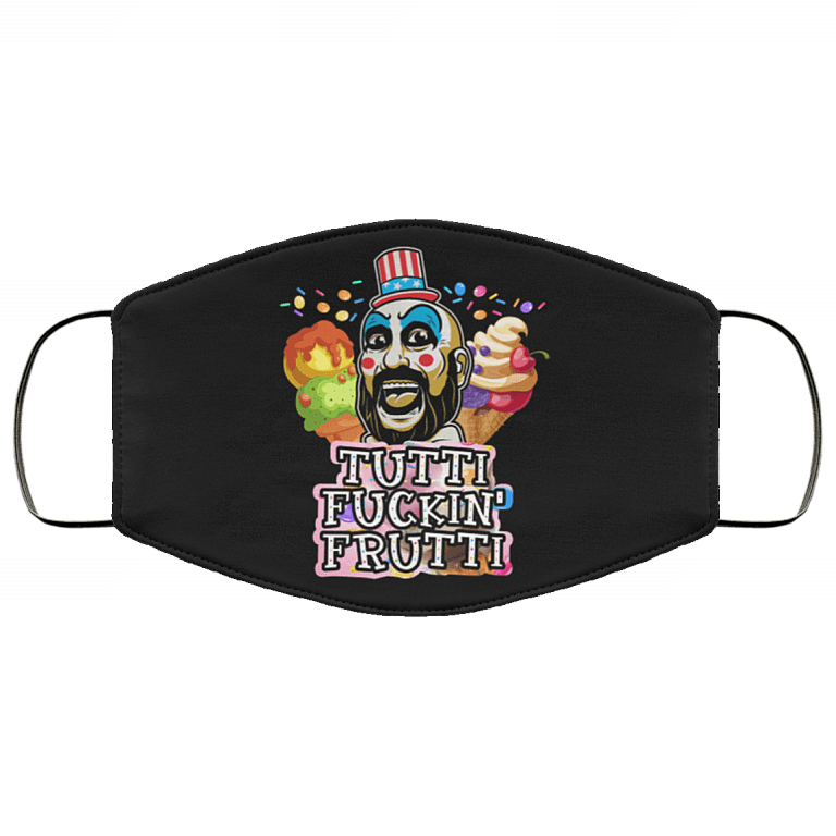 Tutti Fuckin' Frutti Capt Spaulding House of 1000 Corpses Washable Reusable Custom - Printed Cloth Face Mask Cover, Black, Cloth Face Cover – Medium/Large
