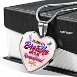 Dragonfly as Long as I Breathe You'll Be Remembered Heart Pendant Necklace - Heart Luxury Necklace (Silver)